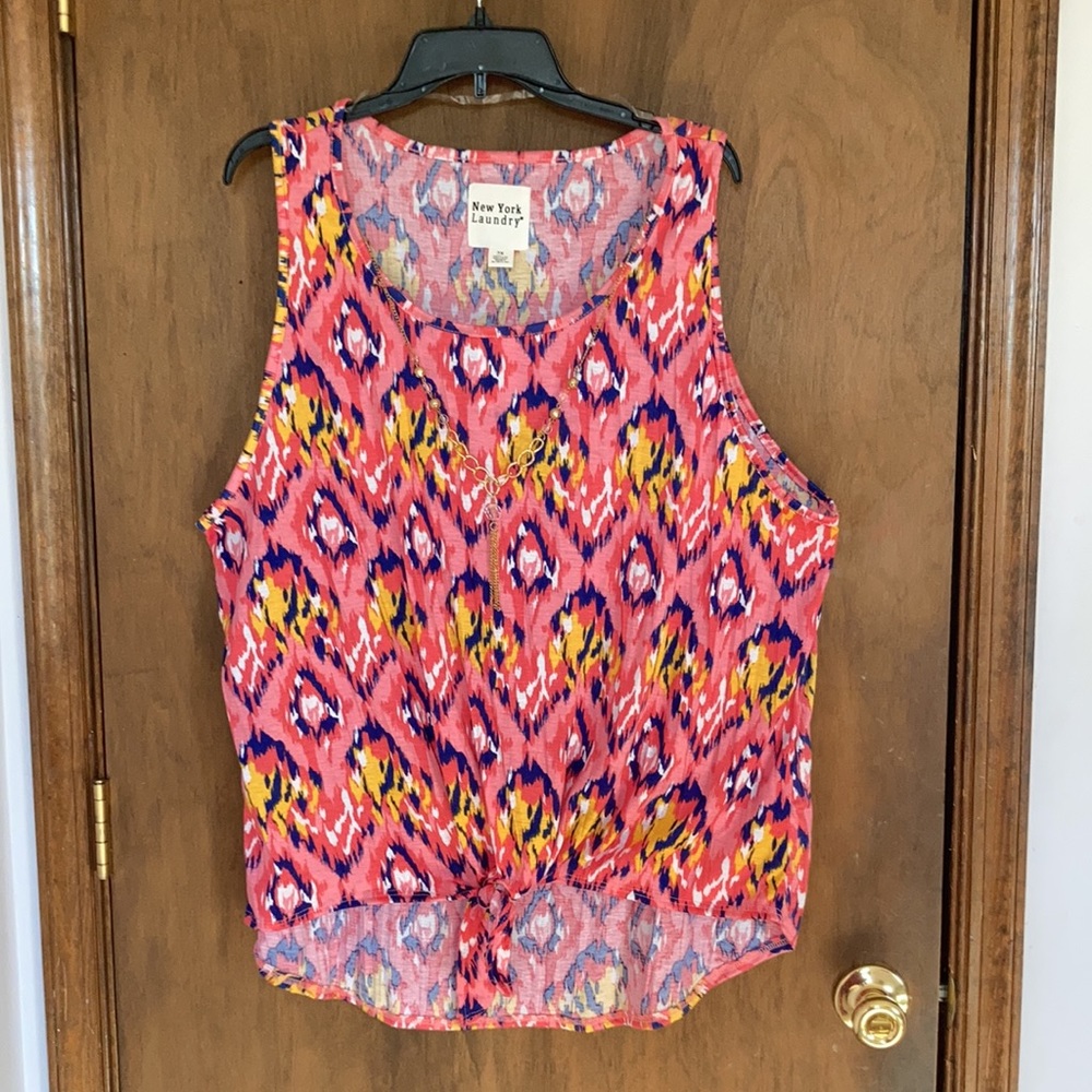 New york Laundry sleeveless knot front top attached necklace 3X - Picture 9 of 15